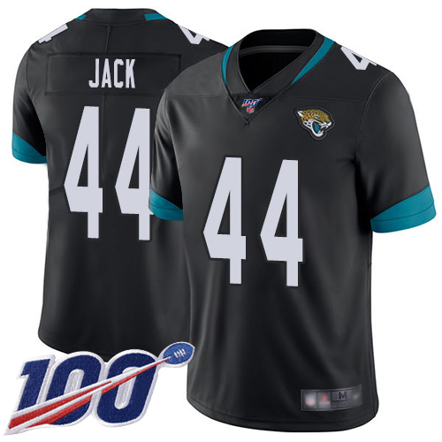Men Nike Jacksonville Jaguars 44 Myles Jack Black Team Color Stitched NFL 100th Season Vapor Limited Jersey